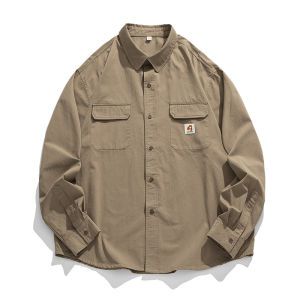 HELLO JIM man shirts new fashion Cargo shirt men 100% cotton shirts 2023 new arrival long sleeve loose shirt for men K3752