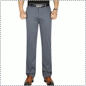 กางเกงธุรกิจ ชุดอย่างเป็นทางการ ไม่ต้องรีด กางเกงทรงตรง เรียบ ระบายอากาศได้ดี ซุนลา ชายวัยกลางคนและผู้สูงอายุ