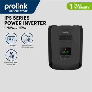 Prolink Inverter Power Supply for Home/Solar | 1200VA/2200VA | LCD Display | 12V/24V Battery | Backup IPS