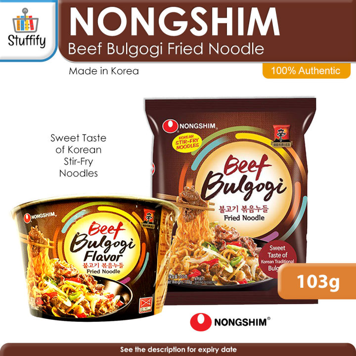NONGSHIM Beef Bulgogi Fried Noodle (Available in Pouch Cup), Flavored