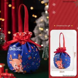 [COD] Technicolore กล่องของขวัญคริสต์มาสพร้อมบรรจุภัณฑ์สำหรับแอปเปิ้ลกระเป๋าผ้าแคนวาสสำหรับตกแต่งถุงของขวัญสำหรับเด็กแอปเปิ้ล