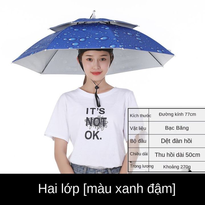 Ô Đội Đầu 2 Tầng, Mũ Đội Đầu 2 Tầng Che Nắng Mưa, Câu Cá, Dã Ngoại ...