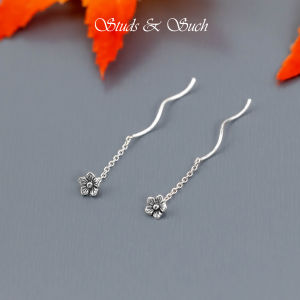 [Studs & Such] Vintage 925 Silver Mini Flower Threader Earrings