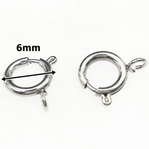 Móc khóa trang sức tròn titan không đen gỉ màu trắng dùng làm hoặc thay thế các móc trên trang sức hjhjshoptrangsuc