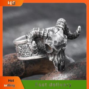 HB Vintage Retro Punk Skull Devil Horn Rings For Men Women Couples Personality Party Hip Hop Claw Ring Jewelry
