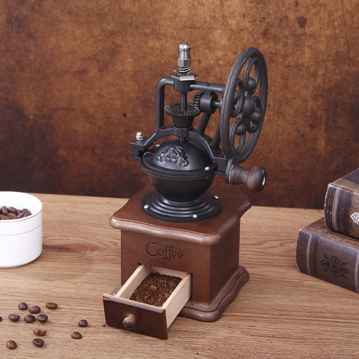 Manual Hand Crank Coffee Grinder Retro Coffee Wheel Grinder