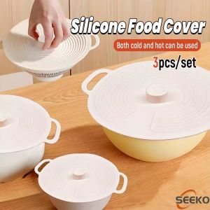 S.K. Reusable Silicone Food Storage Cover Pan Lid Kitchen Tool Keeping Fresh Seal Lid