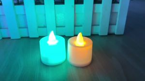 6Pcs 12Pcs LED Tea Light Flash Electric Fake Candles Realistic Flameless Multicolor LED Candle Battery Powered Wedding Decor Lamps