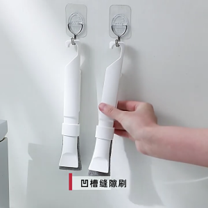 Ergonomic Crevices Cleaning Brush With Interchangeable Head No Scratch For Tile Grout Shower Drains Tight Space