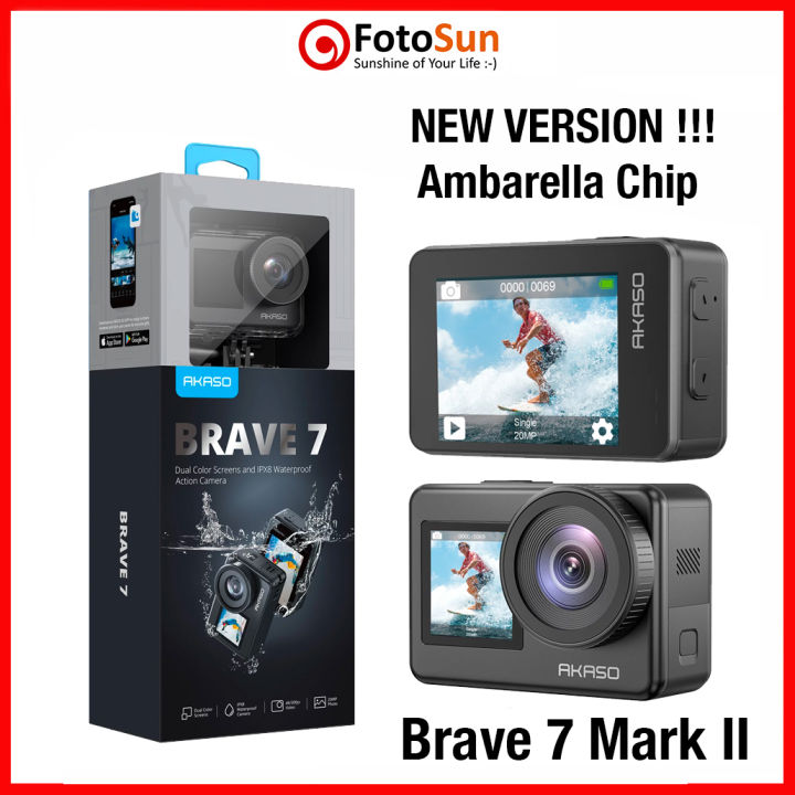 AKASO BRAVE 7 Mark II (Ambarella) Dual Screen 4K waterproof action