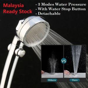 🔥Murah🔥 Diamond Shape One Button Stop/Start & 3 Mode Adjust Handheld Shower Head Kepala Pancuran Mandian Pegang Tangan