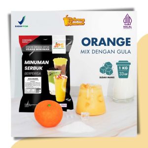 Bubuk Minuman Orange Mix Gula 1 kg - Premium Serbuk Jeruk Powder Instan - JPS