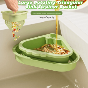 ZHUNIEDU Triangle Sink Strainer Basket Creative 2 in 1 Fruit Washing Filter Rack Large Multifunctional Soap Sponge Shelf Home Storage