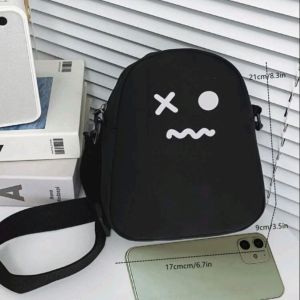 Túi vải đeo chéo mini nhỏ xinh thời trang ulzzang Hàn Quốc trẻ trung hiện đại đen trắng cho học sinh sinh viên nữ
