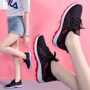 Sepatu Wanita Fashion Korea Nylon Sneakers Black Running Import KSP65