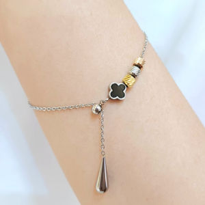 Gelang Titanium Clover juntai tetes GLT-506