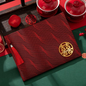 WED Buku Tamu Chinese Wedding / Daftar Buku Kehadiran Tamu Pernikahan Chinese ShuangXi WED118