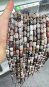 Natural Petrified Wood Drum Beads Size About 8x12mm