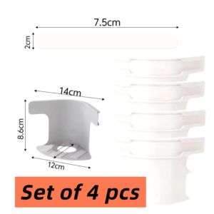 4pcs Invisible Sheet Bed Cover Fixer Multifunctional Heavy Duty Bedsheet Corner Safety Pinless Grippers Anti-shift Fixed Magic Tools ABS+PP Material White Gray 9.8x8.8x11cm