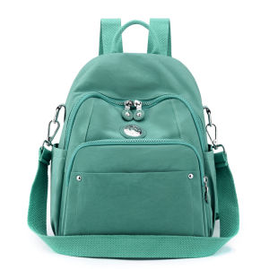 Ransel Chibao 8010 Nilon Tahan Air Warna Solid Trendi untuk Wanita