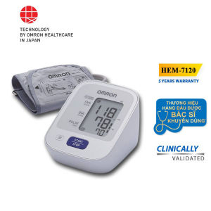 Máy Đo Huyết Áp Omron Hem-7120 Công Nghệ Đo Intellisense Cho Kết Quả Chính Xác Trong Vài Phút