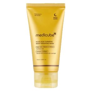 MEDICUBE Kojic Acid Turmeric Night Wrapping Mask 75ml | Overnight Brightening Peel-Off Mask | Dark Spot & Uneven Tone Care