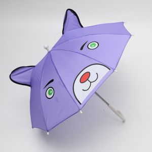 BESTOURO แบบจำลองหู 3D ร่มเด็ก ด้ามยาว การ์ตูน ชุดกันฝนสำหรับตุ๊กตาเด็ก ใหม่ รูปแบบสร้างสรรค์ ร่มขนาดเล็ก ทารกอายุ 1-3 ปี