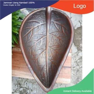 piring buah tanah liat piring saji grabah motif daun