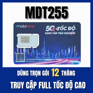 Sim 4G Mobifone MDT255 TRỌN GÓI 1 NĂM 3GB DATA TỐC ĐỘ CAO 1 Tháng Cam Kết Bảo Hành 1 Đổi 1 Trong 1 Năm | FREESHIP - CHƯA KÍCH HOẠT