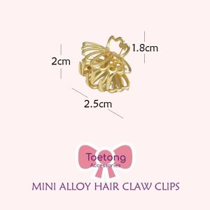 Jepit Rambut Korea Bahan Alloy Warna Emas Ukuran Kecil Jedai Logam Mini Gold Metal Hair Clips P50