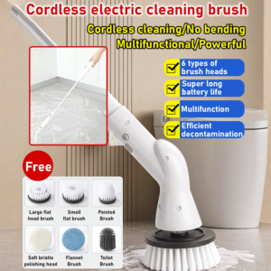 Cordless Electric Cleaning Brush Multifunctional Low Noise Electric Brush Cleaner Replaceable Brush Heads For Bathroom Kitchen