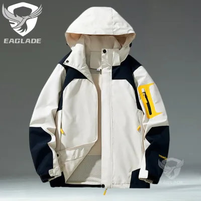 EAGLADE Motorcycle Riding Bomber Rider Jacket Waterproof Windbreaker for Men Scratch Resistant 552 in Grey E05