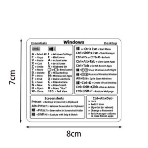 1PC Computer Quick Reference Keyboard Shortcut Sticker Universal Shortcut Key Paster for Windows PC