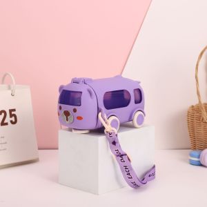 🍼ปลอดสาร BPA👶ขวดน้ํา ถ้วยรูปรถบัส กระบอกน้ำเด็ก ขนาด 500มล ขวดน้ําเด็กไปโรงเรียน ขนาด พร้อมหลอด สําหรับเด็กอนุบาล