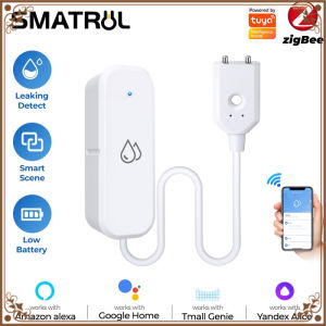 SMATRUL Tuya Zigbee Water Leak Sensor Flooding Detector Smartlife App Notification Alerts Flood Alarm Home Security Need Gateway