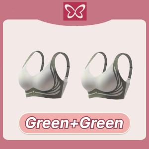 [Buy 1 Take 1]Chicee Plus size Push Up Bra For Woman Female Thin Cotton Wire-Free Seamless Sports Bra Bralettes Breathable Bra Expandable