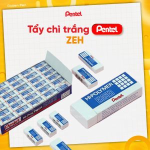 Combo 6 tẩy bút chì Pentel ZEH đủ size gôm tẩy siêu sạch mềm ít vụn an toàn cho học sinh