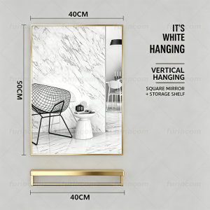 2-in-1 Bathroom Vanity Mirror with Towel Rack Rectangle Wall MountShatterproof Tempered GlassAnti-Rust Metal FrameHang Vertically or Horizontally for BathroomBedroomEntryway
