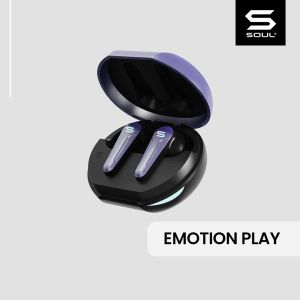 SOUL Emotion Play TWS Bluetooth Gaming ANC Dual Mic Low Latency True Wireless Earbuds Purple