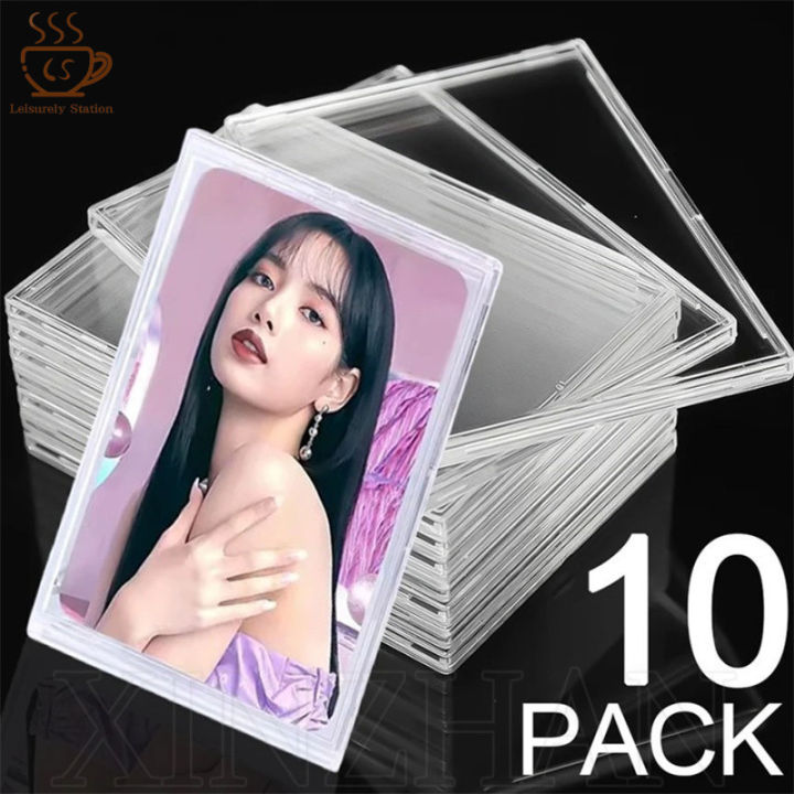 hard cover sleeves for cards Tpoael Top Loaders 10 Acrylic Card Protector Clear Card Brick + 2 Display Stand Fit Trading Cards,Standard Sports Cards,Baseball Card Holder Cases Collectibles White : Toys & 98 x 70 mm / 3.9 x 2.8 inch (L*W) External Size Card Sleeves for Thick Cards