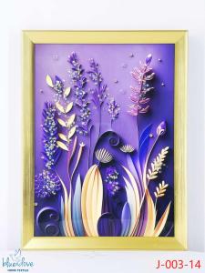 NewFRAME Lavender Flower Print Wall Art Abstract Picture with Frame Size 30x40 cm