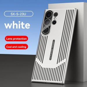 KISSCASE Heat dissipation Cooling Phone Case For Samsung Galaxy S24 S23 Ultra Plating Armor Breathable Camera Lens Protector PC Hard Shockproof Back Cover For Samsung S24 S23 Ultra