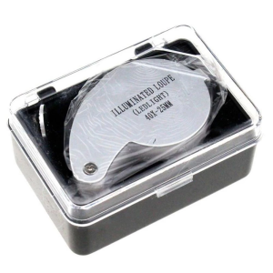 กล้องส่องพระ มีไฟ LED ขยาย 40x เท่า 25mm แว่นขยายส่องพระ พระเครื่อง เหรียญ เพชร แหวน อัญมณี เลนส์ขยายมีไฟในตัว พกพาสะดวก