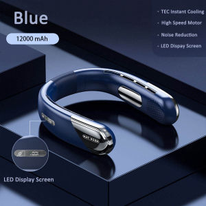 Matari Neck Fan 15000 mAh LED Digita Multi-Speed Mode Fan Brushless Motor Cooler Wireless Hands-Free Hanging Rechargeable Lazy Dual Cooling