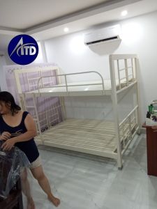 Giường 2 tầng sắt hộp 4x8 cứng cáp cho người lớn ngang 0.8m -1m-1m2-1m4-1m6-1m8 dài 2m