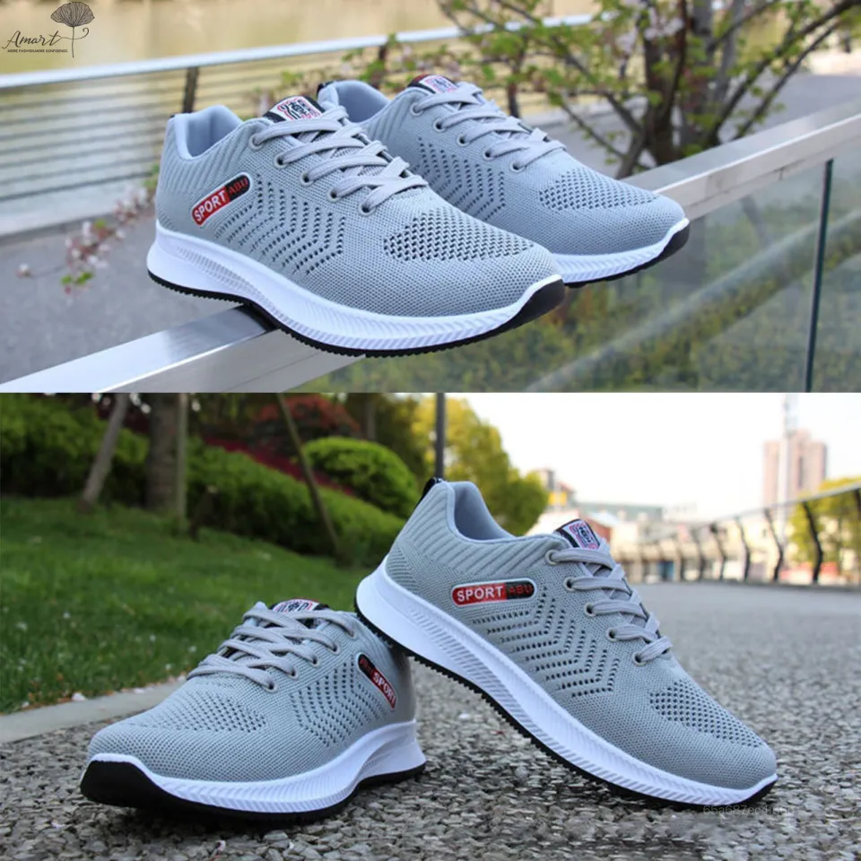 Amart Men's Athletic Walking Shoes Spring Fly Weaving Breathable