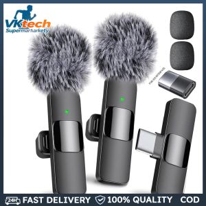 Wireless Lavalier Microphone Type-C Charging Video Record Microphone Portable Audio Recording Mic for Interview Video Podcast