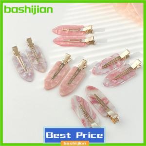 bashijian เครื่องมือจัดแต่งทรงผมสไตล์เกาหลี2ชิ้นคลิปหนีบผมสีชมพูแบบเรียบง่ายไร้รอยต่อสำหรับผู้หญิงที่หนีบผมแบบสดใหม่