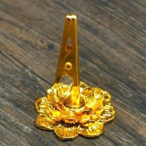 Golden Lotus Clip Alloy Incense Stick Holder Sandalwood Coils Sticks Insence Burner 金色莲花香夹香插 葫芦香座 迷你香座