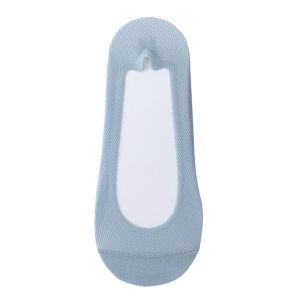 [Free Shipping] Womens Summer Thin Mesh Invisible Boat Socks with Cardboard Backing Non-Slip Essential for High Heels